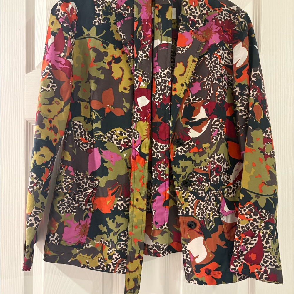 MaxMara Multicolor Floral & Leopard Print Jacket